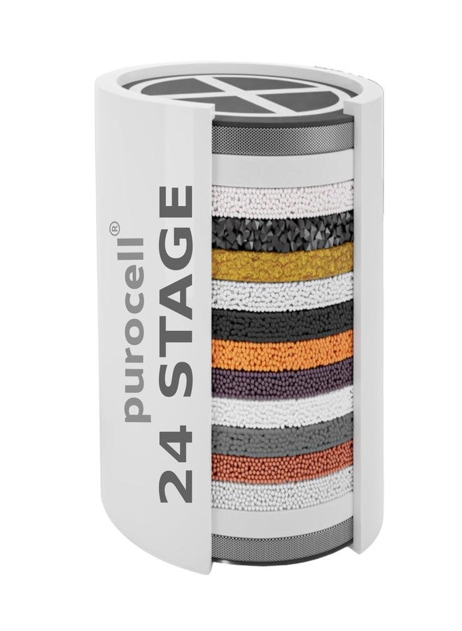 Purocell 24 Stage Hard Water Softener Cartridge for Shower Tap Filter for Bathroom SF-24 Pro Replacement Cartridge Refill | Remove Toxic Chemicals, Chlorine, Dandruff & Reduce Dry Skin, Hair Fall | High Output - Image 1